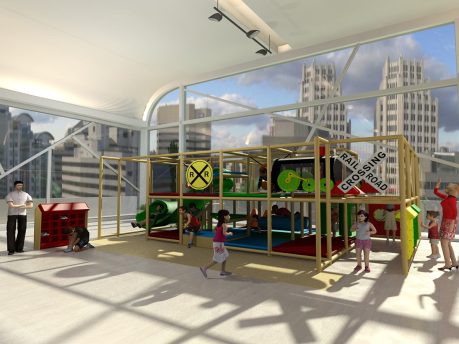 Wide View of Train Station Indoor Playground