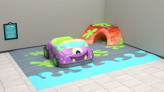 Play area with monster car