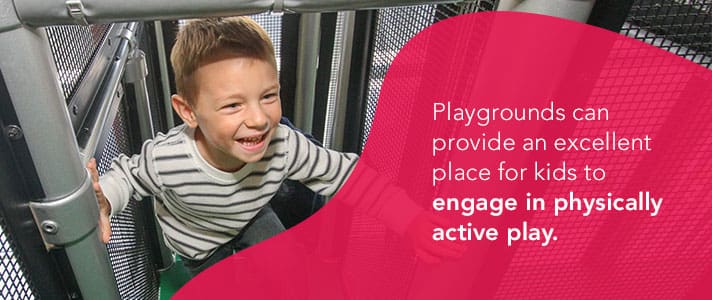 Kids Engage in Physically Active Play on Playgrounds