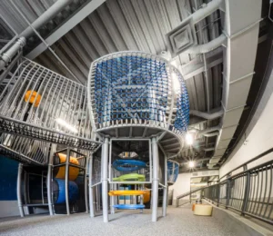 Orem Recreation Center in Utah, kids climbing structure