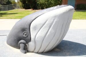 close up of whale sculpture