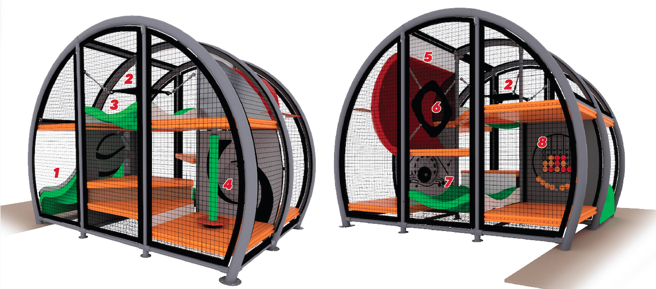 rendering of an ATOM play structure for toddlers