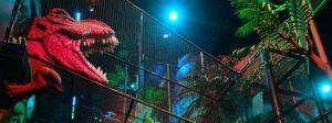 Thanksgiving Point indoor play, Jurassic theme, dinosaur and walkway