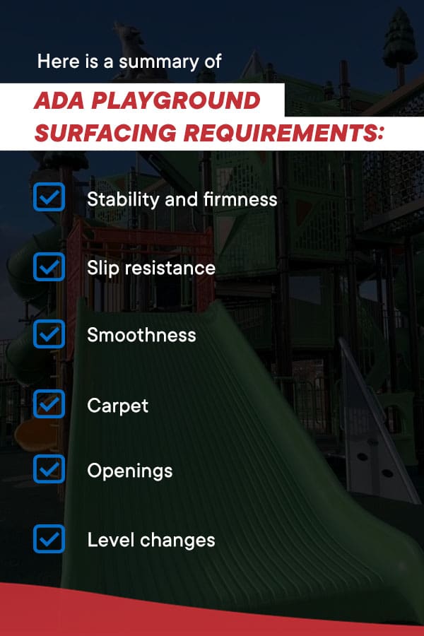 ADA playground surfacing and flooring requirements