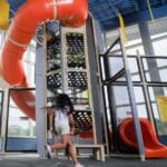 indoor playground, climbing tower